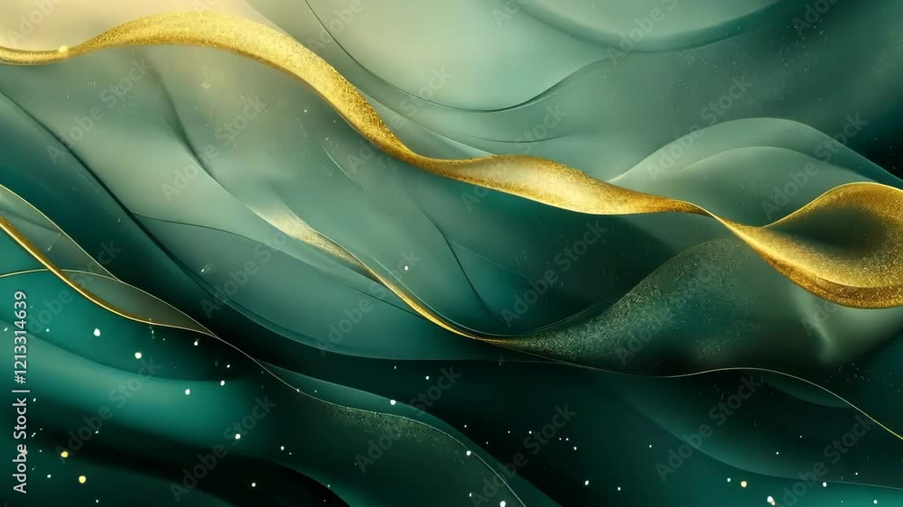 Aufkleber flowing waves of ethereal colors illuminate the depths of a tranquil universe filled with shimmering