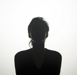 Anonymous Male Silhouette Front View Minimalist High Contrast Mystery Portrait