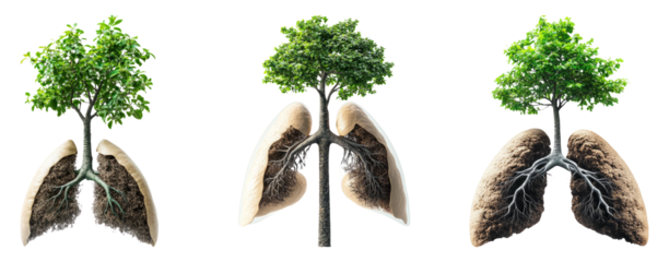 Isolated Tree and Lung Concept on Transparent Background for Art