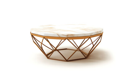 Fototapeta premium A gold and white coffee table with a diamond pattern