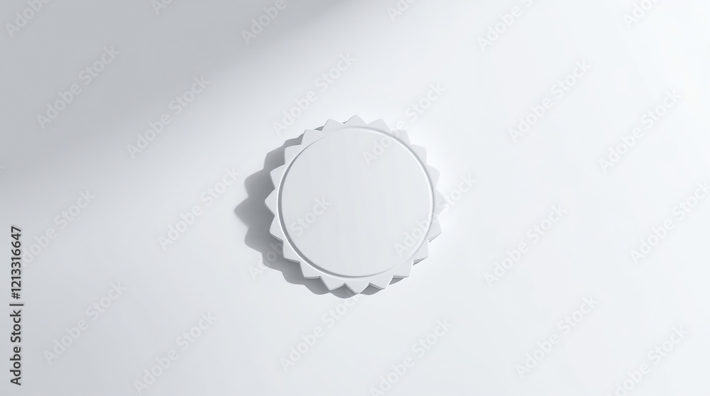 Poster badge on white background 3d rendering