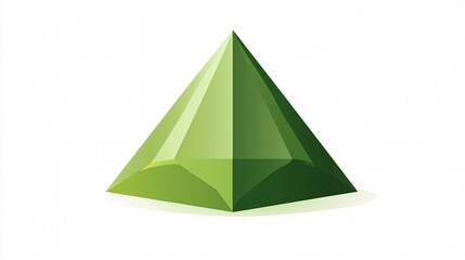 Abstract Green Pyramid Vector Icon for Wide-Angle Centered Design