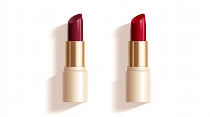 Fototapeta premium Professional Beige, Red, and Magenta Lipstick Cosmetics Wide Angle Centered Image