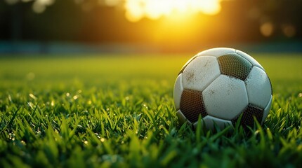 Fototapeta premium soccer ball on grass