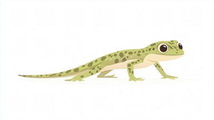 Fototapeta premium Adorable Green Gecko in Isolated Design: Wide Angle Center View