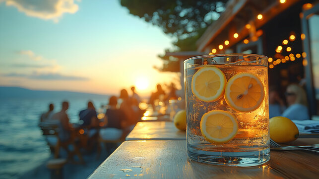 Refreshing Lemon Drink at Sunset Beach Restaurant