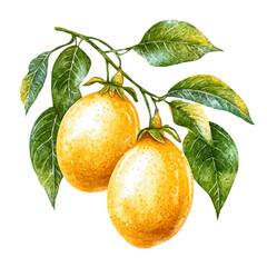 Passionfruit Vine with Fruit – A Gorgeous Vector Illustration in Watercolor Flat Style
