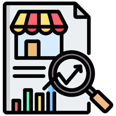 Market Analysis Outline Color Icon