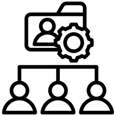 Customer Database Outline Icon