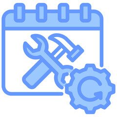 Planned Maintenance Blue Icon