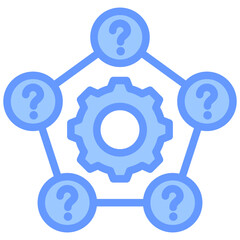 Five Whys Blue Icon