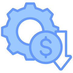 Cost Reduction Blue Icon