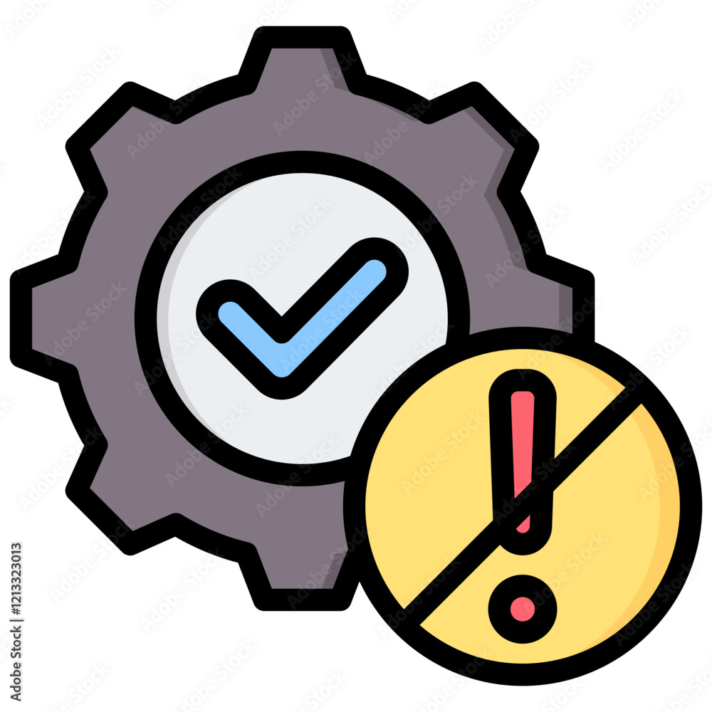 Poster zero defect outline color icon