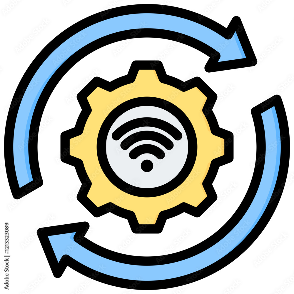 Poster autonomous outline color icon