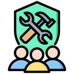 Maintenance Team Outline Color Icon