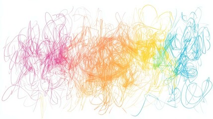 Colorful abstract scribbles on white background