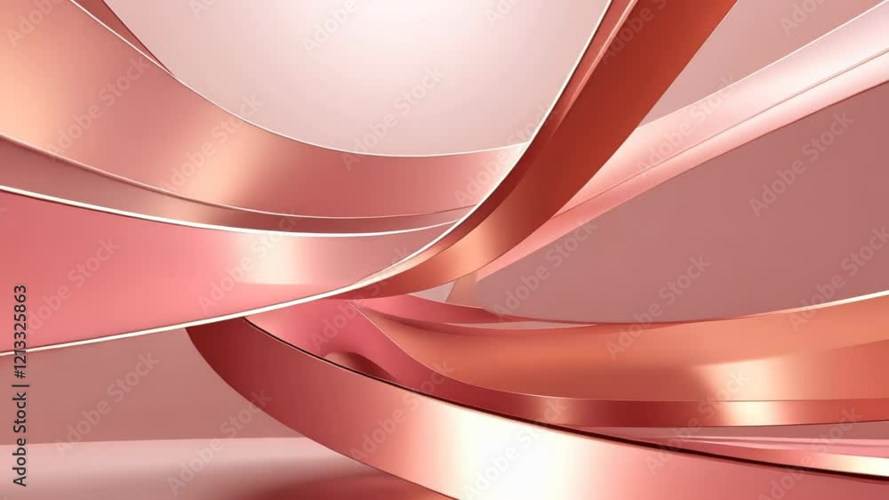 Poster elegant swirling ribbons in rose gold create a captivating and modern visual experience in a minimal