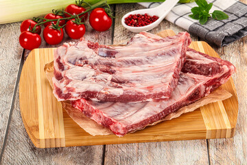 Raw pork ribs for cooking