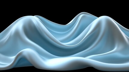 Fototapeta premium Abstract Blue Draped Fabric Soft Waves Design