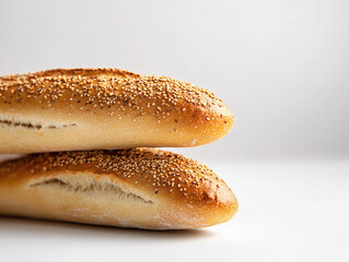 Savor the Delight of a Freshly Baked Warm Sesame Seed Baguette, Just Out of the Oven!
