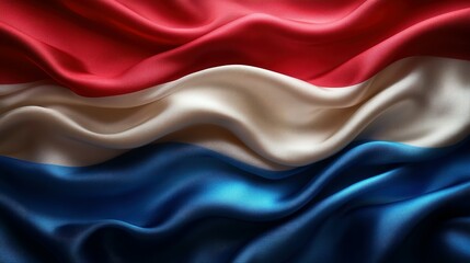 Fototapeta premium Draped Luxembourgish Flag Showing Red White and Blue