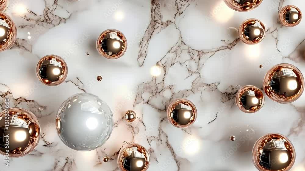 Poster beautiful marble surface adorned with shimmering orbs creating an elegant and serene atmosphere for 