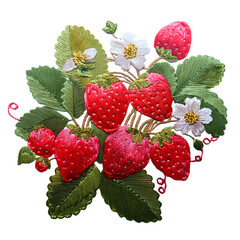 イチゴの刺繍（strawberry embroidery）

