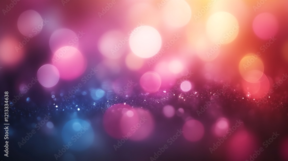 Poster abstract bokeh background with colorful lights and glitter