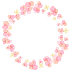 春の花柄のかわいい丸フレーム