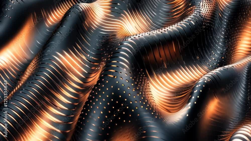 Poster shimmering waves of gold and black dance in mesmerizing patterns with enchanting ripples and texture