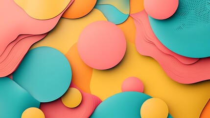 Abstract Colorful Circles and Waves Design