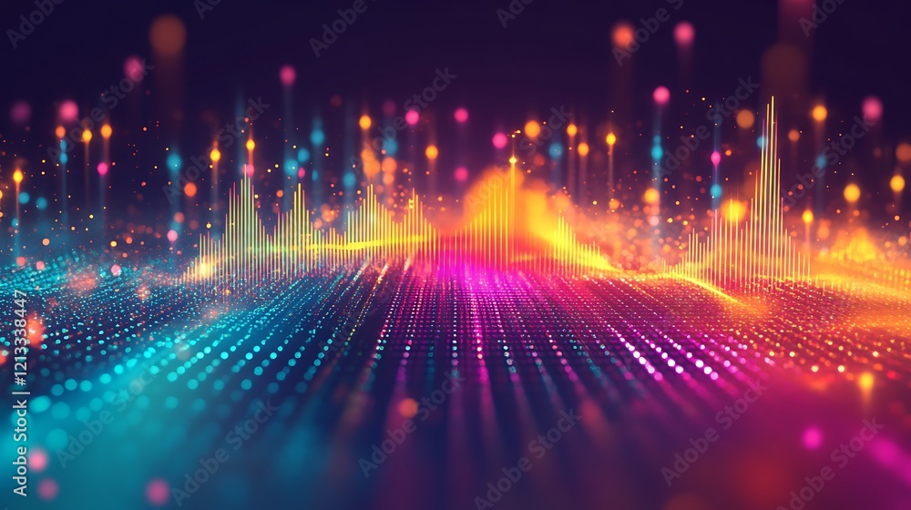Poster abstract colorful digital data visualization