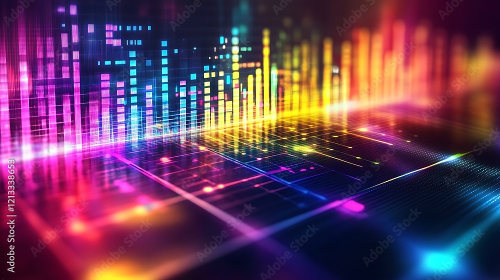 Poster abstract colorful digital data visualization