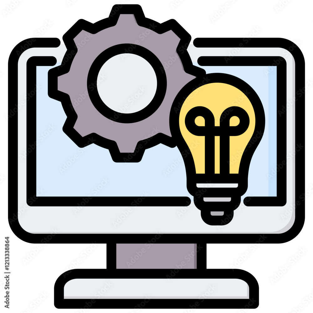 Poster project design outline color icon