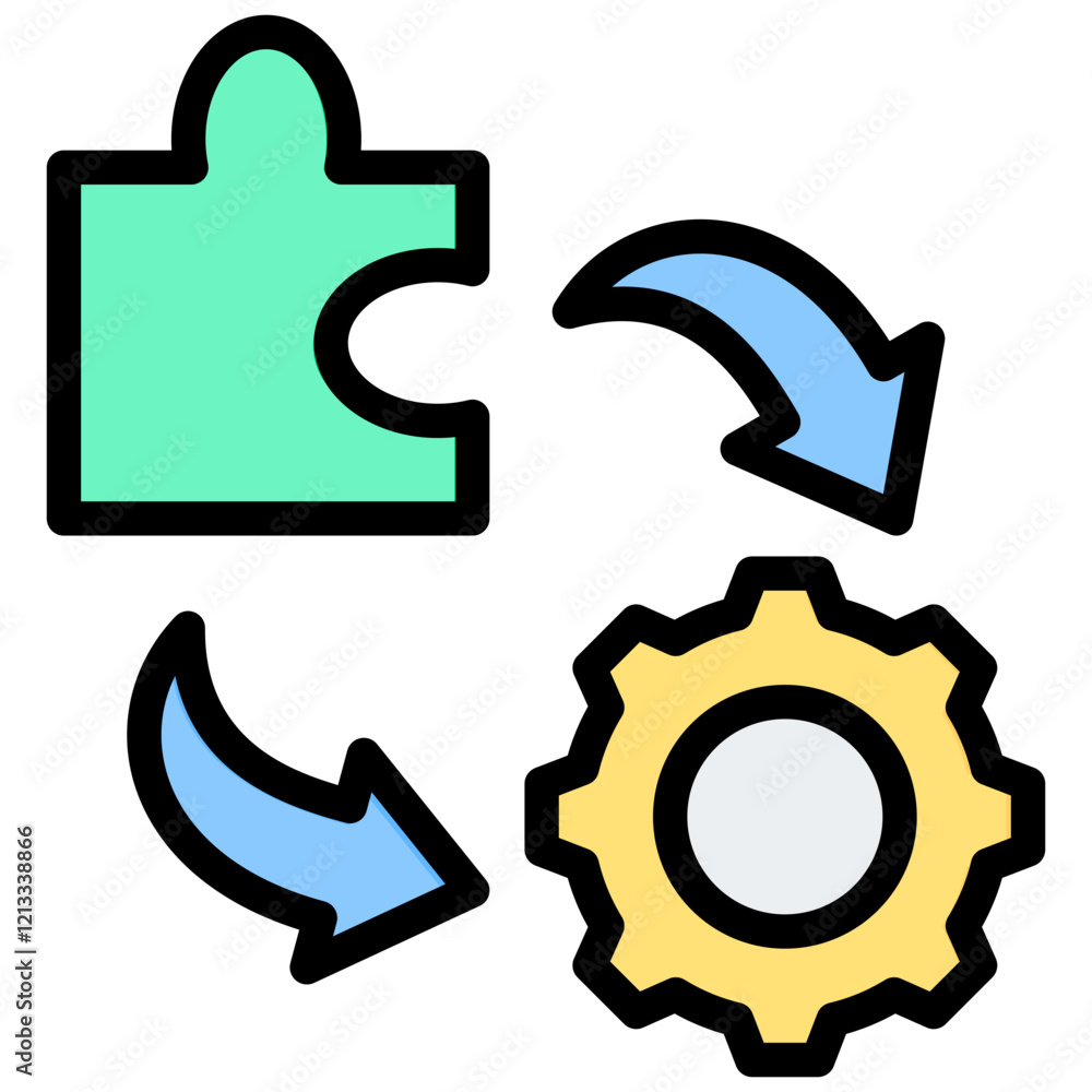 Aufkleber project components outline color icon