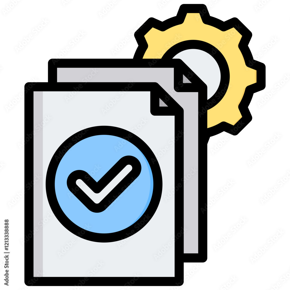 Poster project completion outline color icon