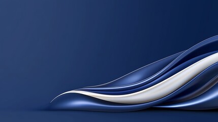 Obraz premium Abstract blue and white flowing waves on dark background.