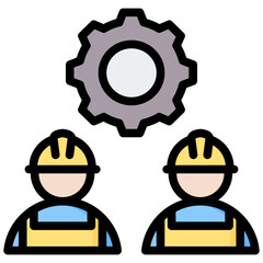 Project Team Outline Color Icon