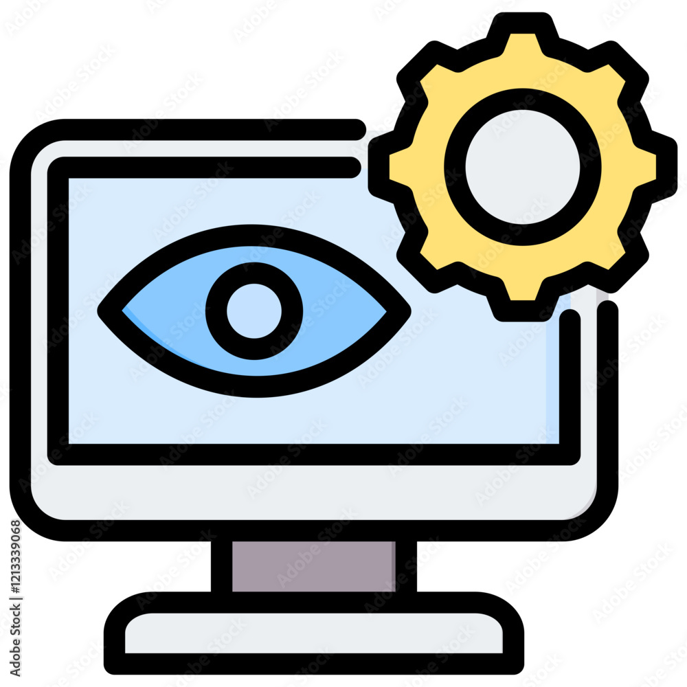 Poster Monitoring Software Outline Color Icon