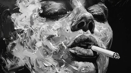 Woman and man smoking