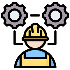 Management Capacity Outline Color Icon