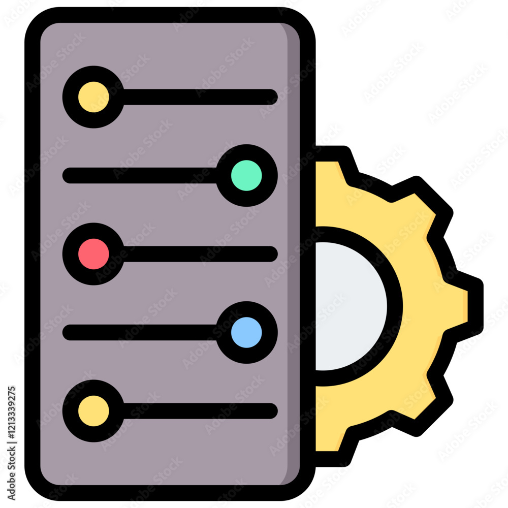 Poster control system outline color icon