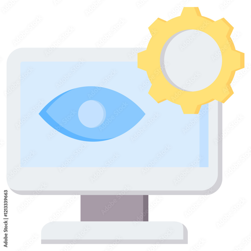 Poster monitoring software flat icon