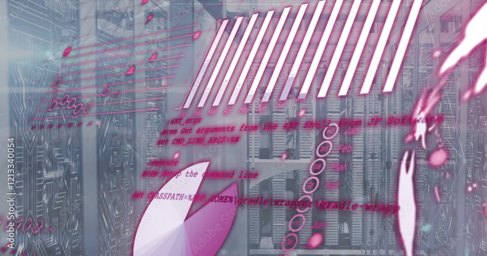 Poster image of data processing over server room