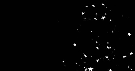 Fototapeta premium Image of floating stars on black background
