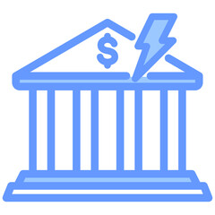 Debt Crisis Blue Icon