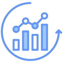 Economic Recovery Blue Icon