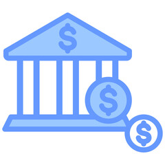 Run On Bank Blue Icon