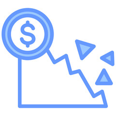 Fiscal Cliff Blue Icon