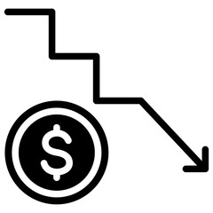 Economic Shock Glyph Icon